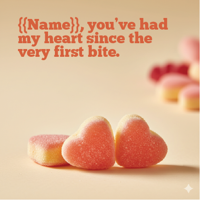 Fizzy Peach Hearts Valentine’s Card