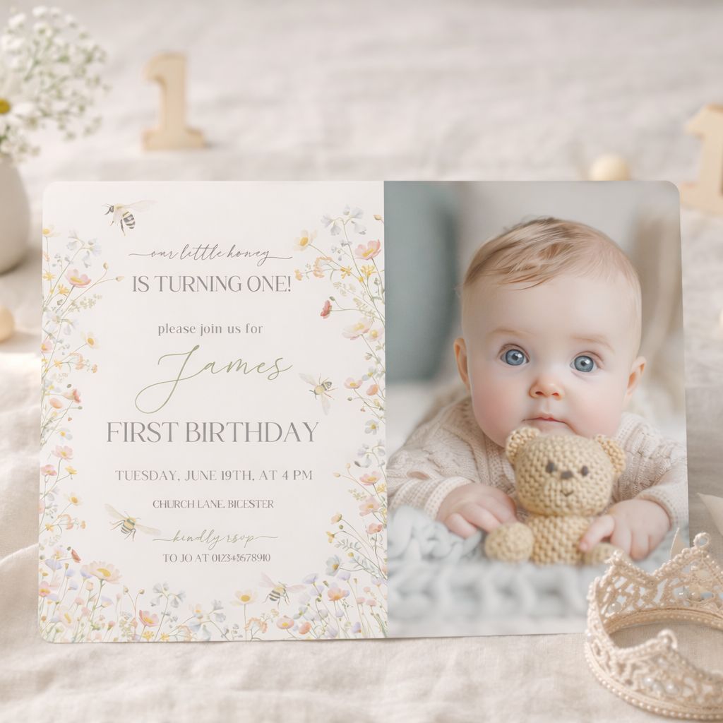 First Bloom: Party Photo Invitation