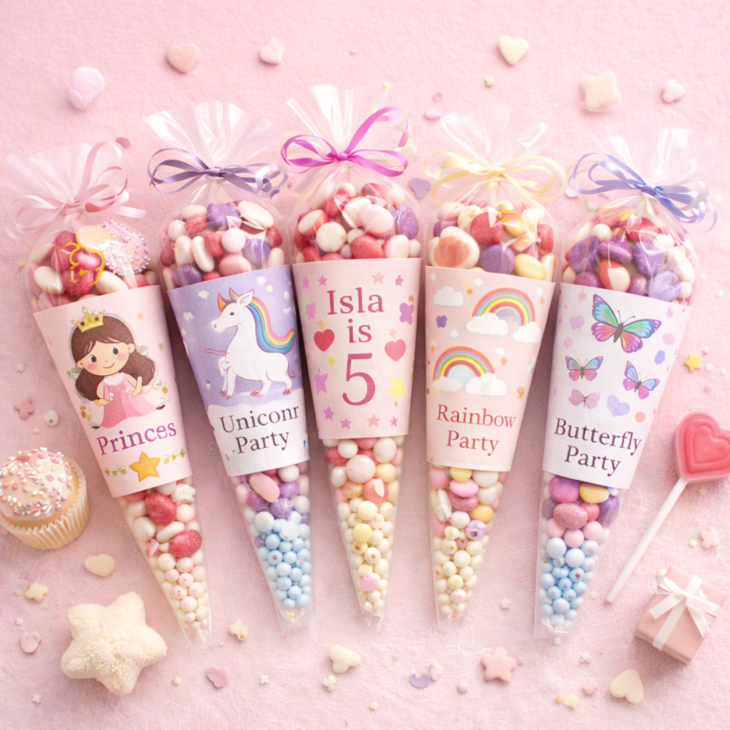 Personalised Pick & Mix Sweet Cone With Wraps